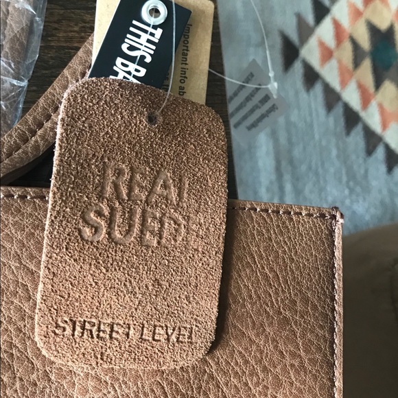 Street Level Suede/Leather Tote - Picture 2 of 7